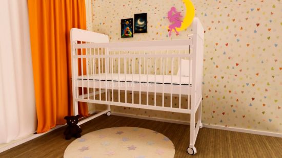 Изображение ДЕТСКАЯ КРОВАТКА КОЛЕСО КАЧАЛКА 4555